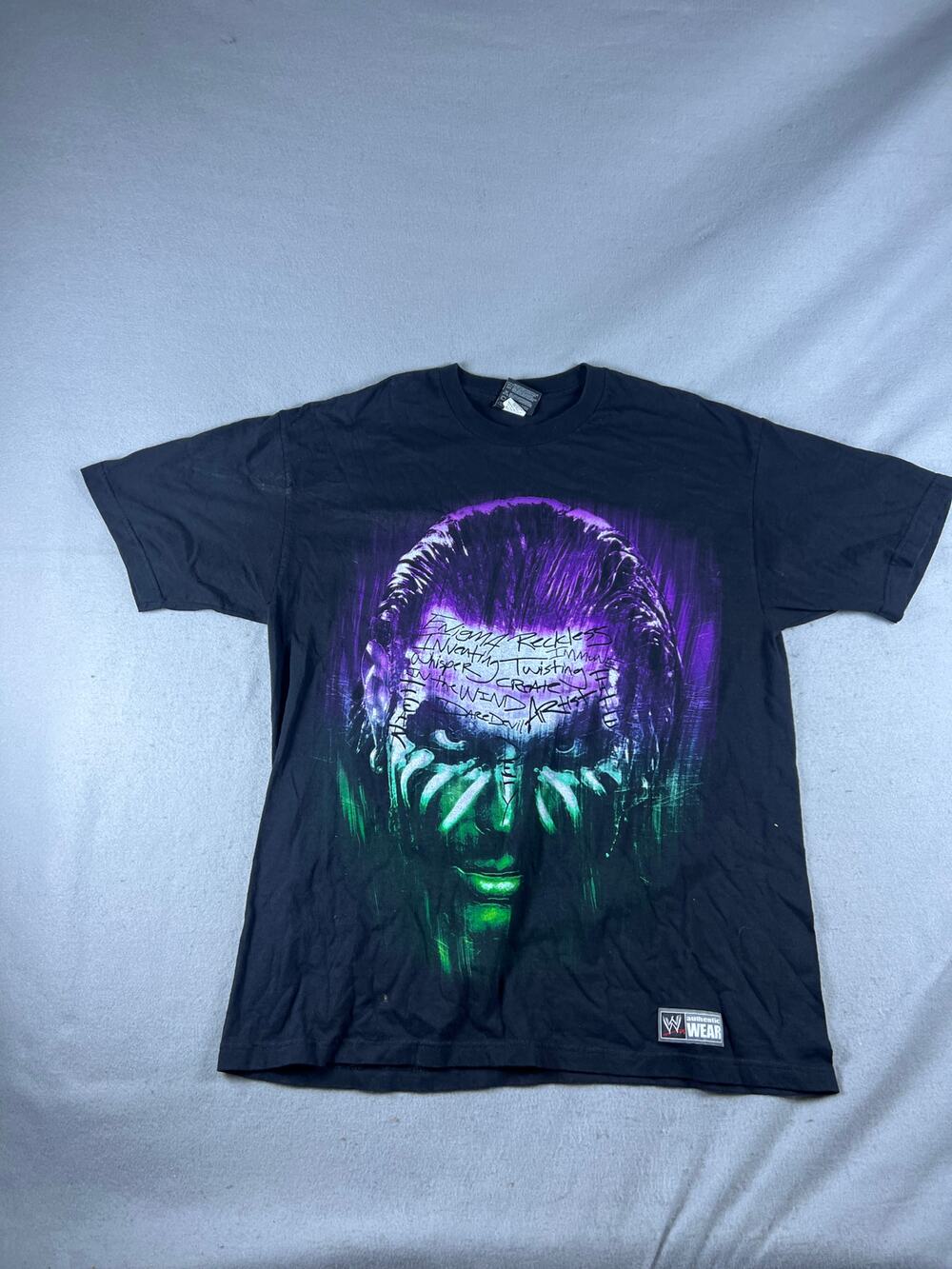 WWE Authentic T-Shirt Mens XL Black Jeff Hardy Immune To Fear Wrestling Graphics